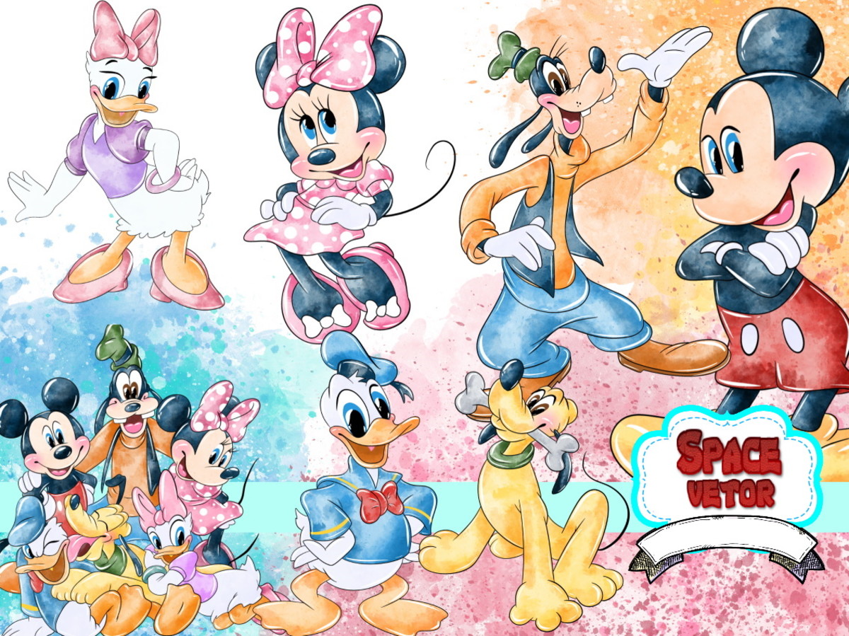 Turma do Mickey Aquarela Kit Digital Compre 1 Leve 3