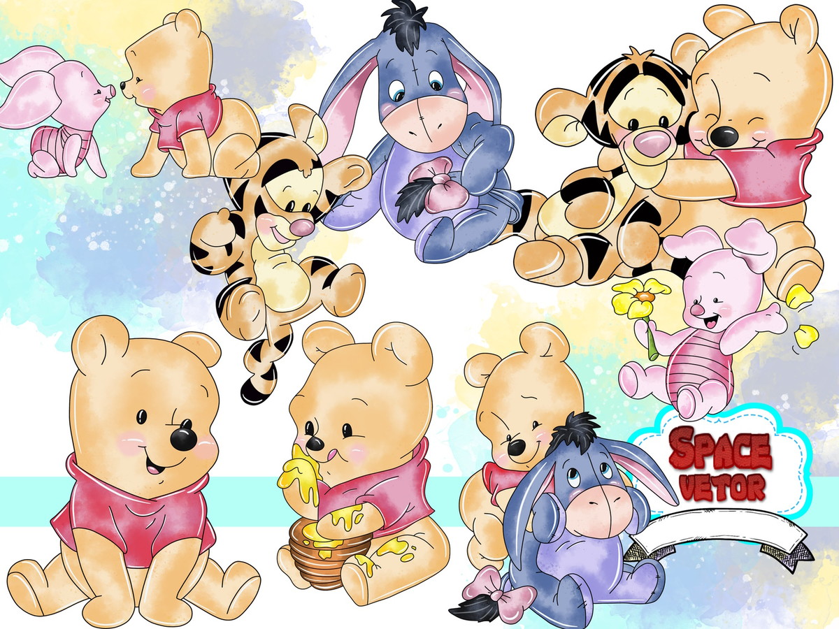 Ursinho Pooh Aquarela Kit Digital Compre 1 Leve 3