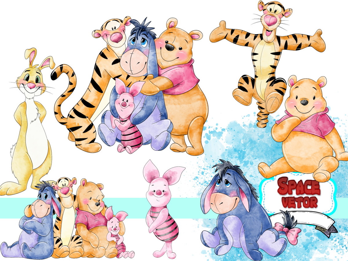 Ursinho Pooh Kit Digital Aquarela Compre 1 Leve 3