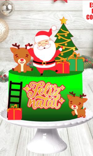 001 Arquivo de Corte Topo de Bolo Natal Ganhe +3 Produtos