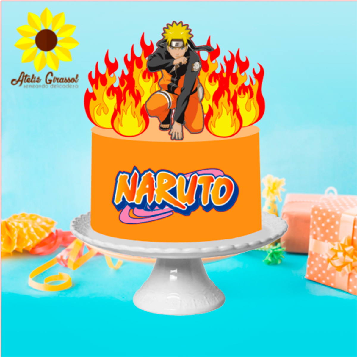 009 Arquivo de Corte - Topo de Bolo Naruto Ganhe +3 Produtos
