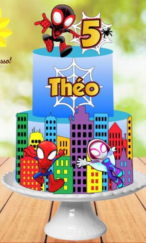 025 Arquivo Topo de Bolo Spidey e Seus Amigos Ganhe+3