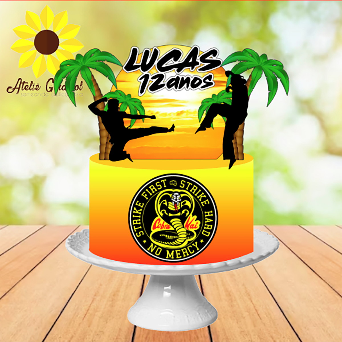 070 Arquivo de Corte Topo de Bolo Cobra Kai Ganhe+3 Produtos