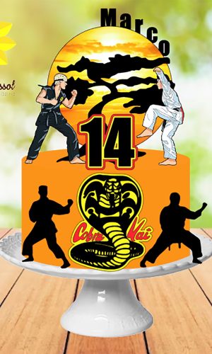 071 Arquivo de Corte Topo de Bolo Cobra Kai Ganhe+3 Produtos