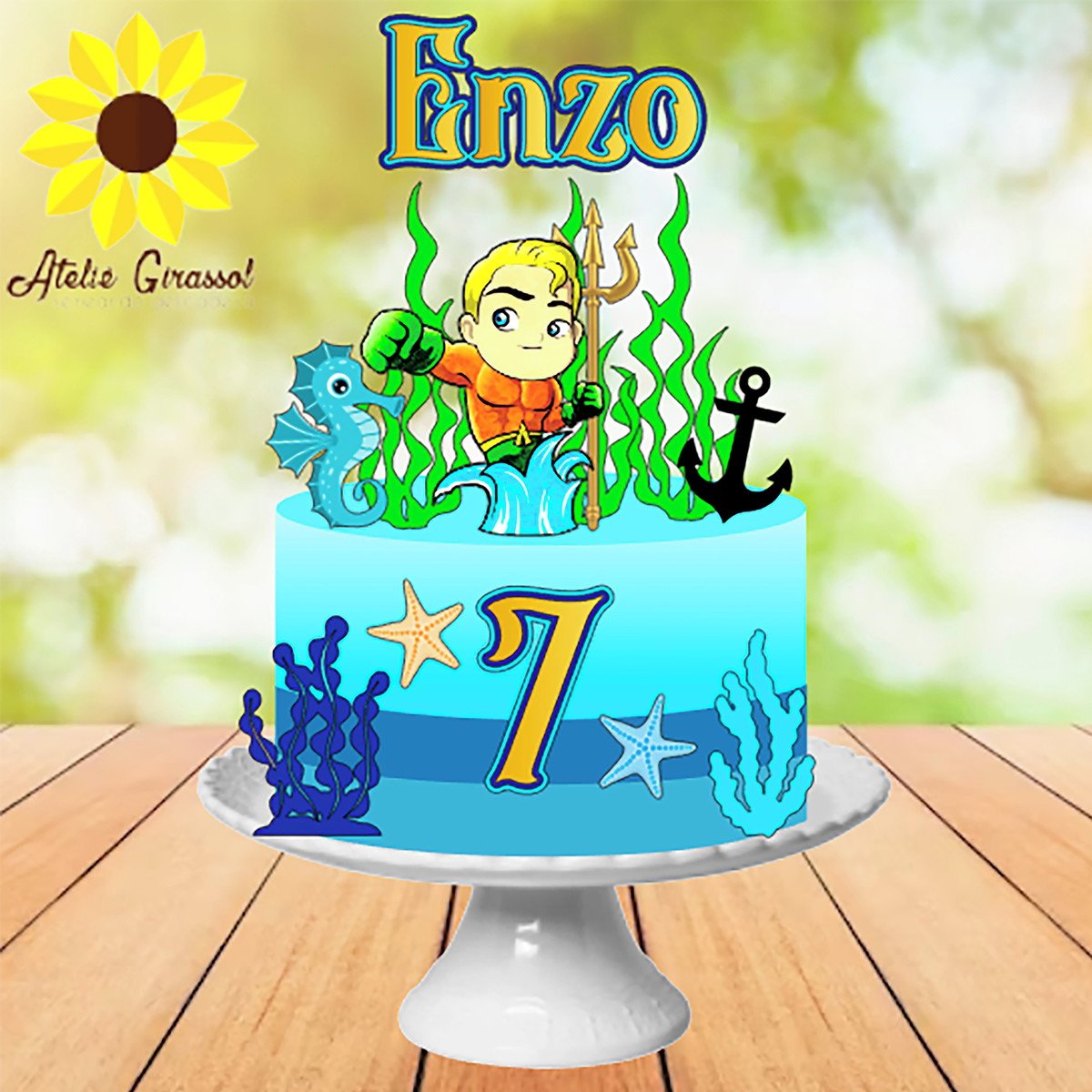 074 Arquivo de Corte Topo de Bolo Aquaman Ganhe +3 Produtos