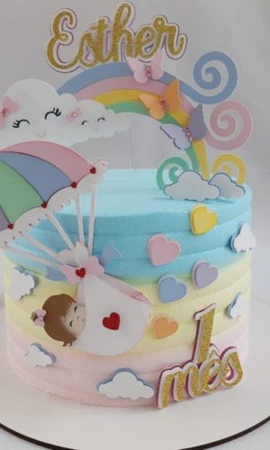 Topo de Bolo Arquivo Digital Chuva de Amor e Benção Menina