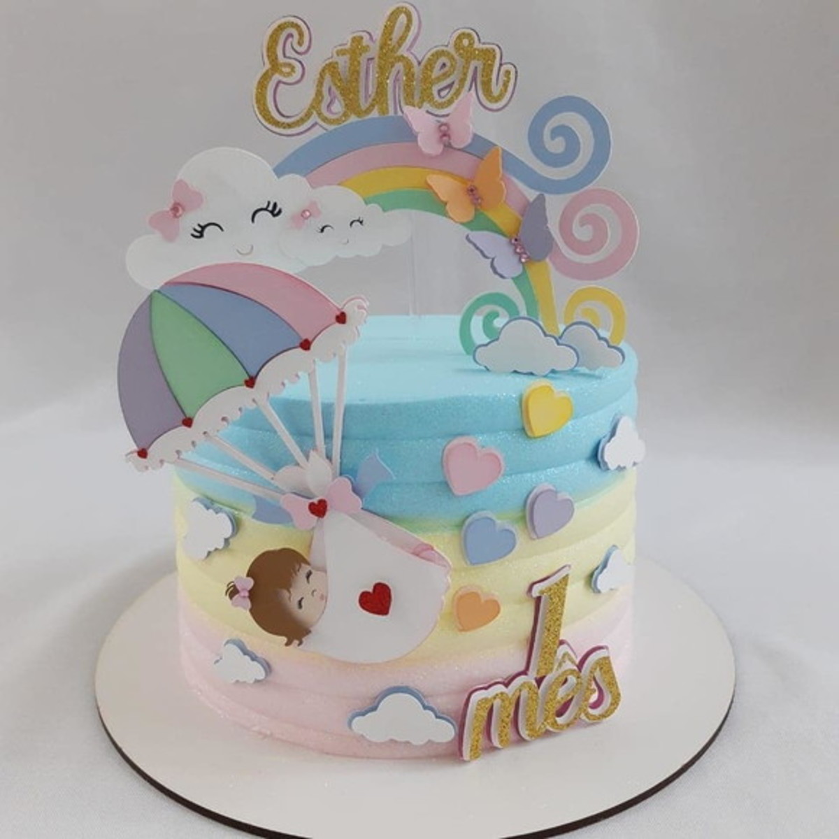 Topo de Bolo Arquivo Digital Chuva de Amor e Benção Menina
