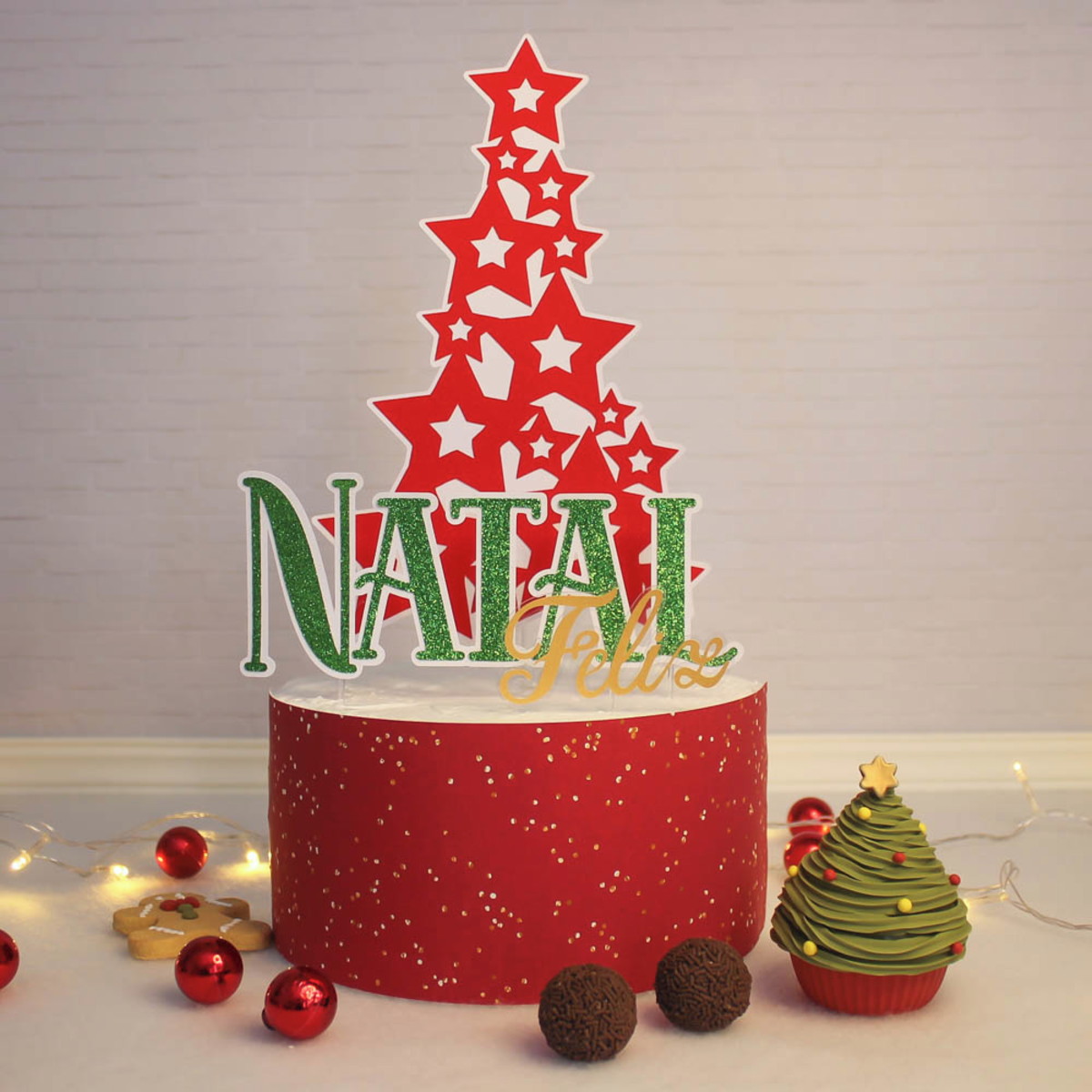 #1419 Arquivo de corte Topo de bolo Natal STUDIO
