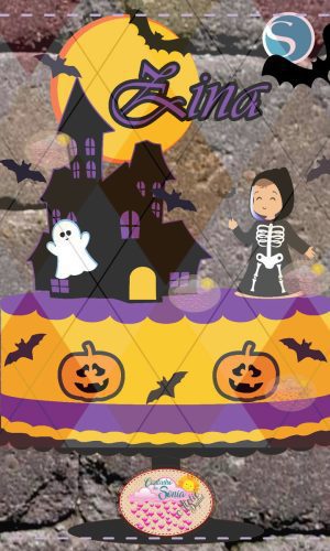 1885 - Topo de bolo HALLOWEEN Camadas - STUDIO