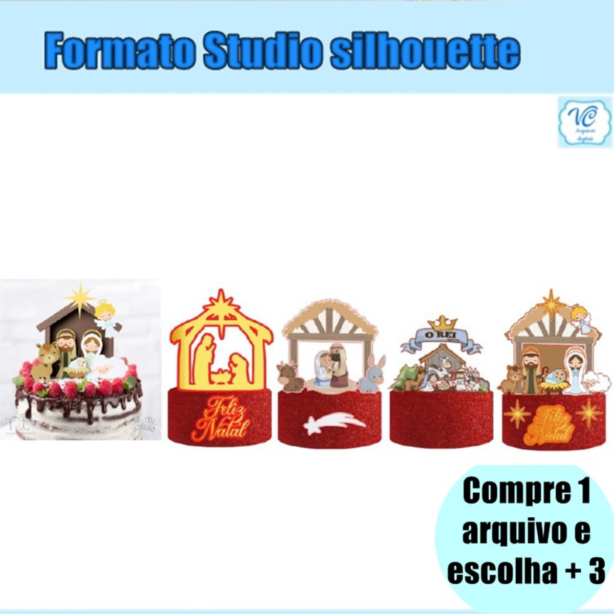 195- Arquivo de Corte Topo Presépio de Natal Combo