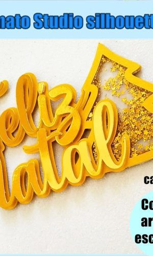 199- Arquivo Corte Topo de Bolo Feliz Natal Shaker Flutuante