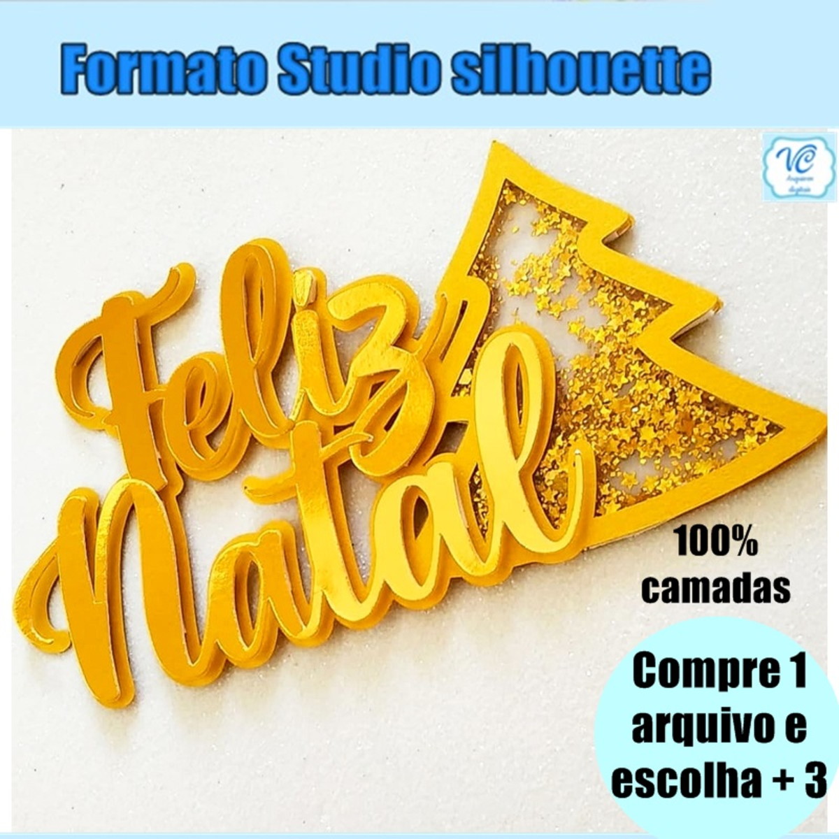 199- Arquivo Corte Topo de Bolo Feliz Natal Shaker Flutuante