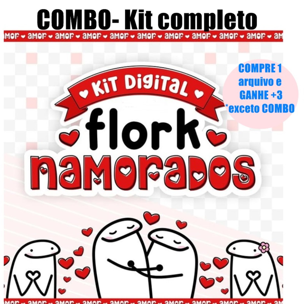 20- COMBO KIT DIGITAL Dia dos Namorados Flork Meme lettering
