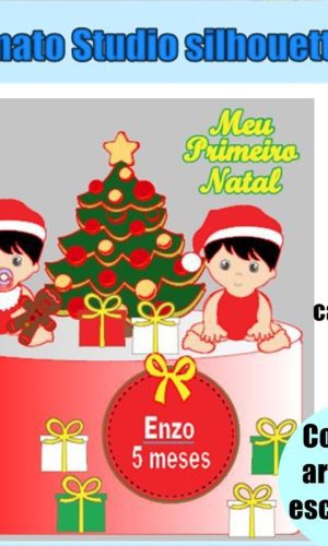 202- Arquivo de Corte Topo de Bolo Meu Primeiro Natal
