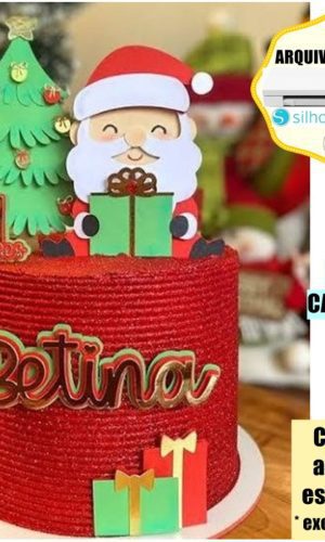 207 - Arquivo de Corte Topo de Bolo Papai Noel