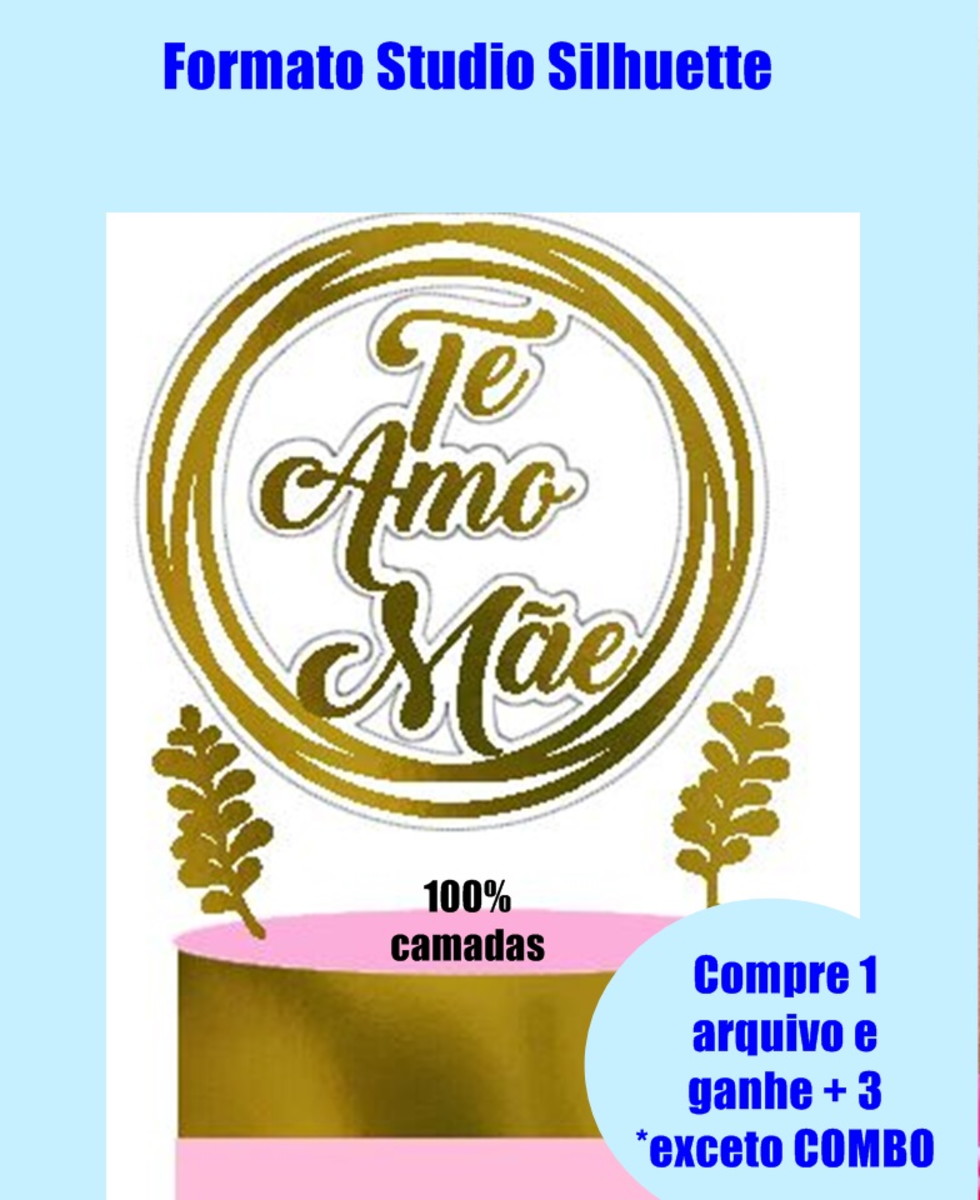 248- Arquivo de Corte Topo de bolo dia das mães Circular