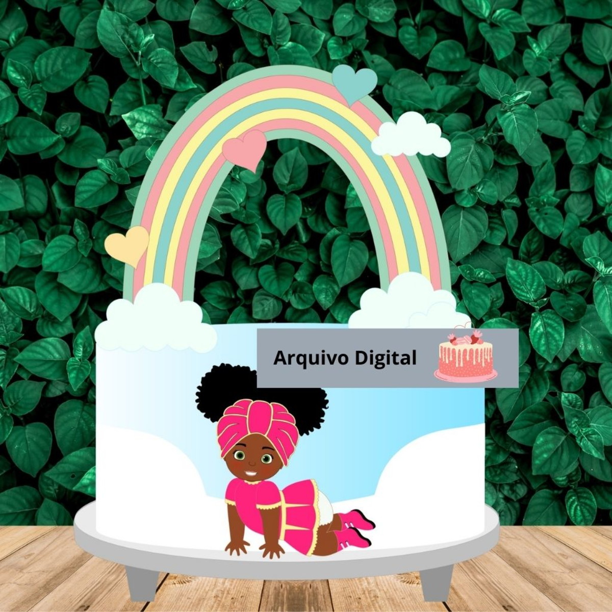 3 Arquivos p/ Topo de Bolo - Mulher Afro - Imagem 3