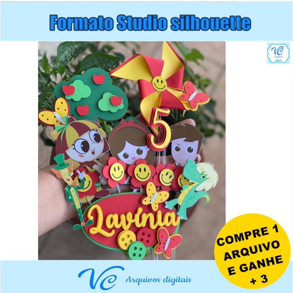 312- Arquivo de corte Topo de Bolo Emília Sítio do Picapau