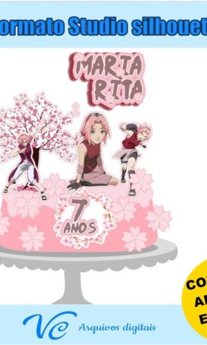 317- Arquivo de corte Topo de Bolo Sakura - Naruto - 02