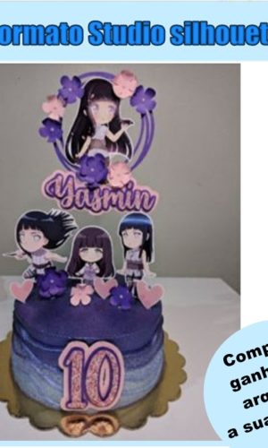 334- ARQUIVO DE CORTE TOPO DE BOLO HINATA Naruto