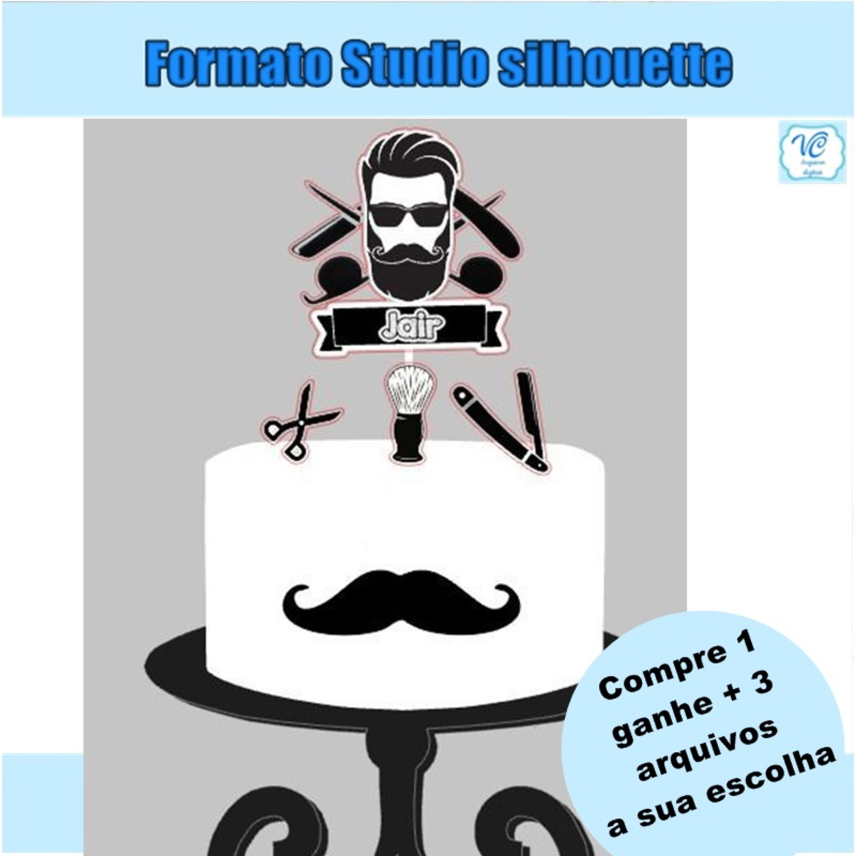 346- Arquivo de Corte Topo de bolo Barbeiro -02