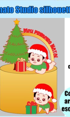 430- Arquivo de Corte Topo de Bolo Meu Primeiro Natal Menino