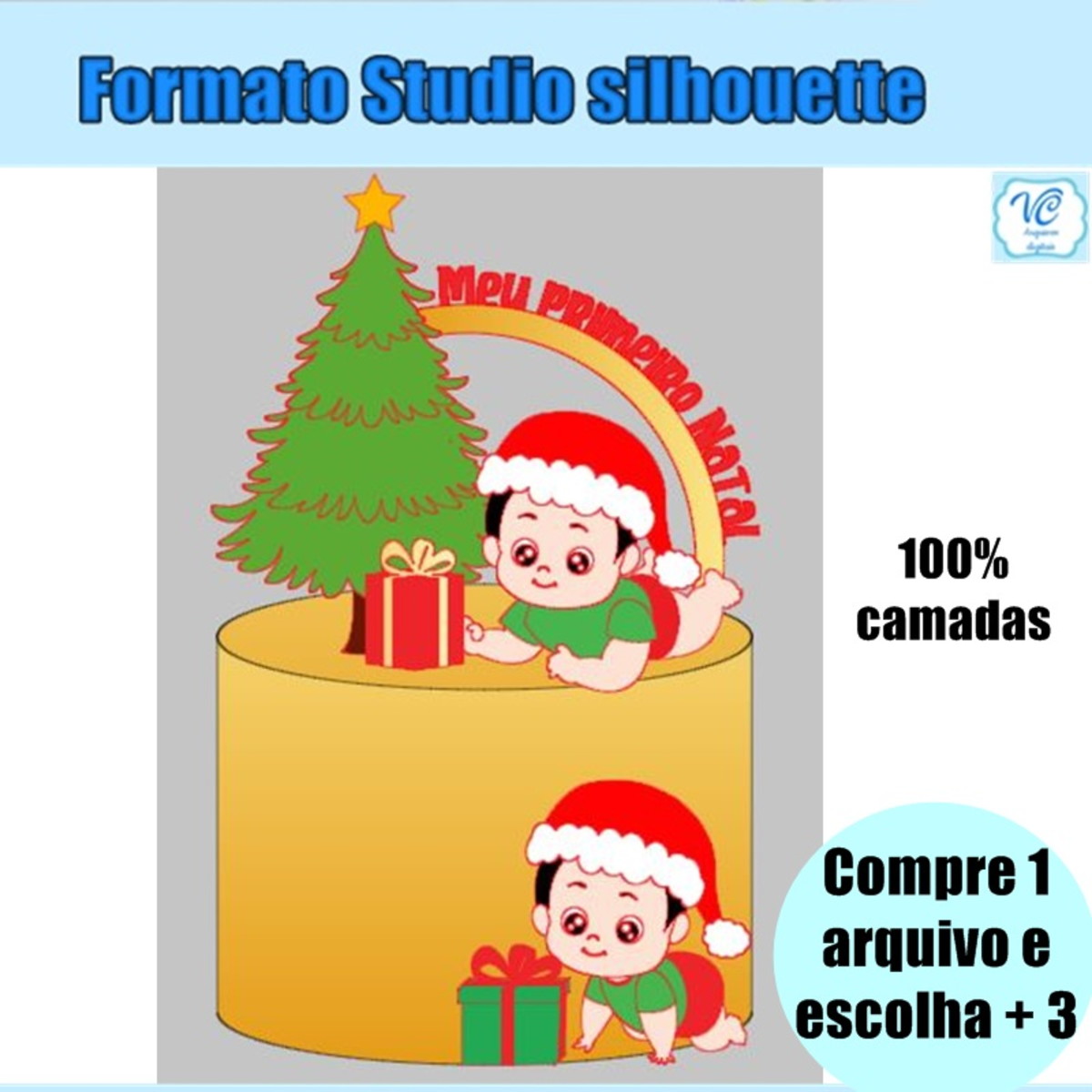 430- Arquivo de Corte Topo de Bolo Meu Primeiro Natal Menino