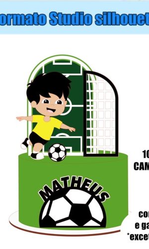 488-arquivo de Corte Topo de Bolo Copa Brasil Futebol Menino