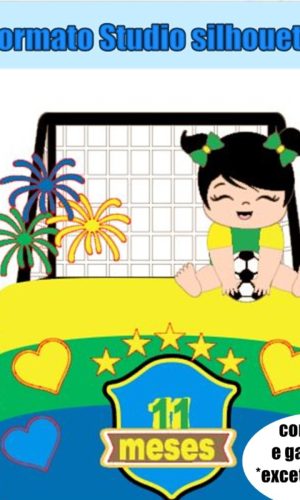 495- Arquivo de Corte Topo Futebol Copa do Mundo Bebe Menina