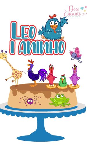 612 - Arquivo Digit Topo de Bolo Galinha Pintadinha Menino 1