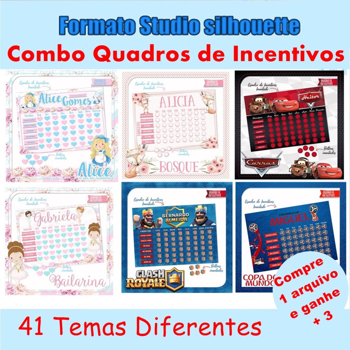 631- Combo Quadro de Incentivo - Arquivo de corte- STUDIO