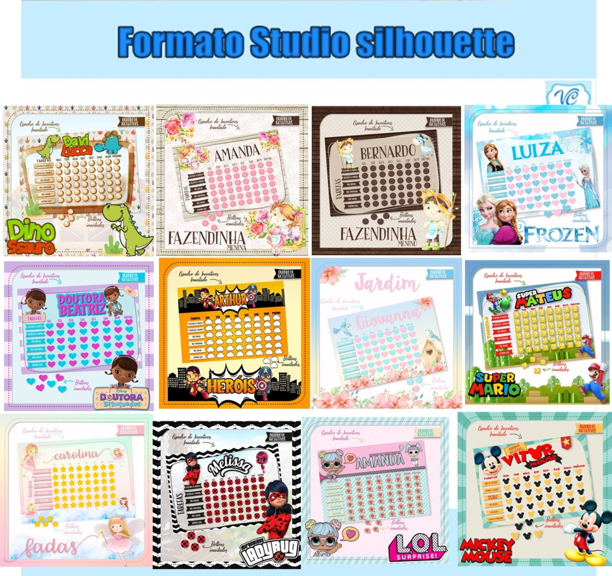 631- Combo Quadro de Incentivo - Arquivo de corte- STUDIO - Imagem 2