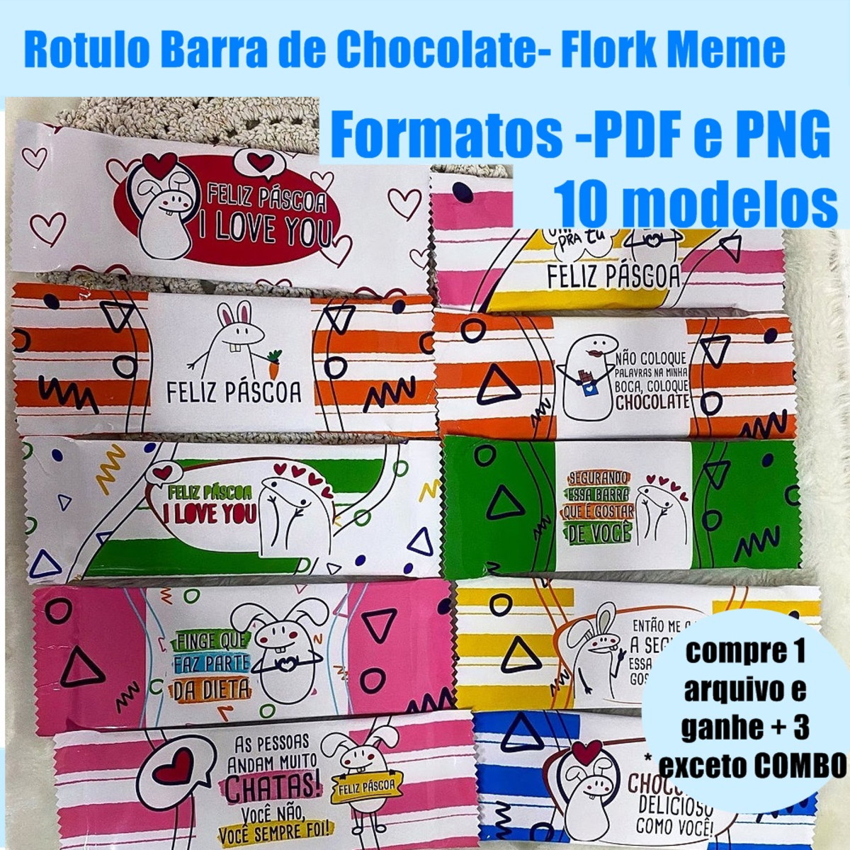 635- Arquivo Rotulo Barra de chocolate FLORK MEME