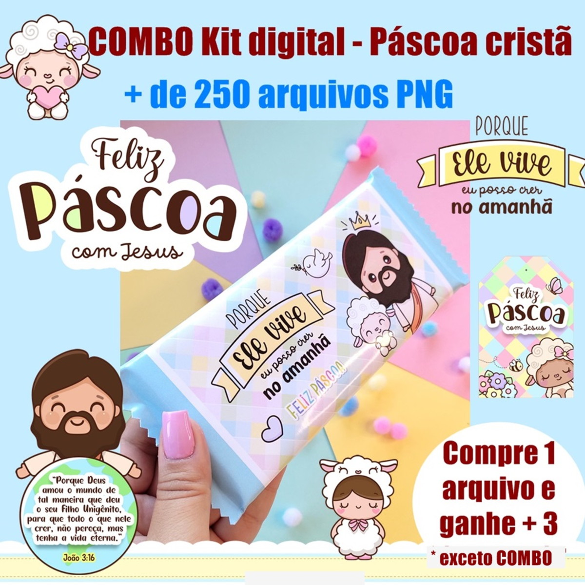 636 -COMBO KIT DIGITAL PÁSCOA cristã 2022 - Imagem 2