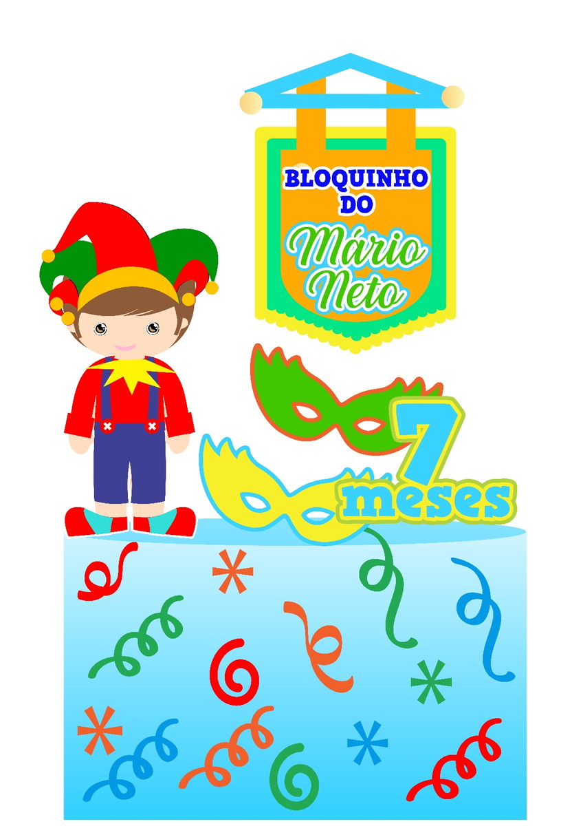 642 - Arquivo Digital Topo de Bolo Carnaval Menino