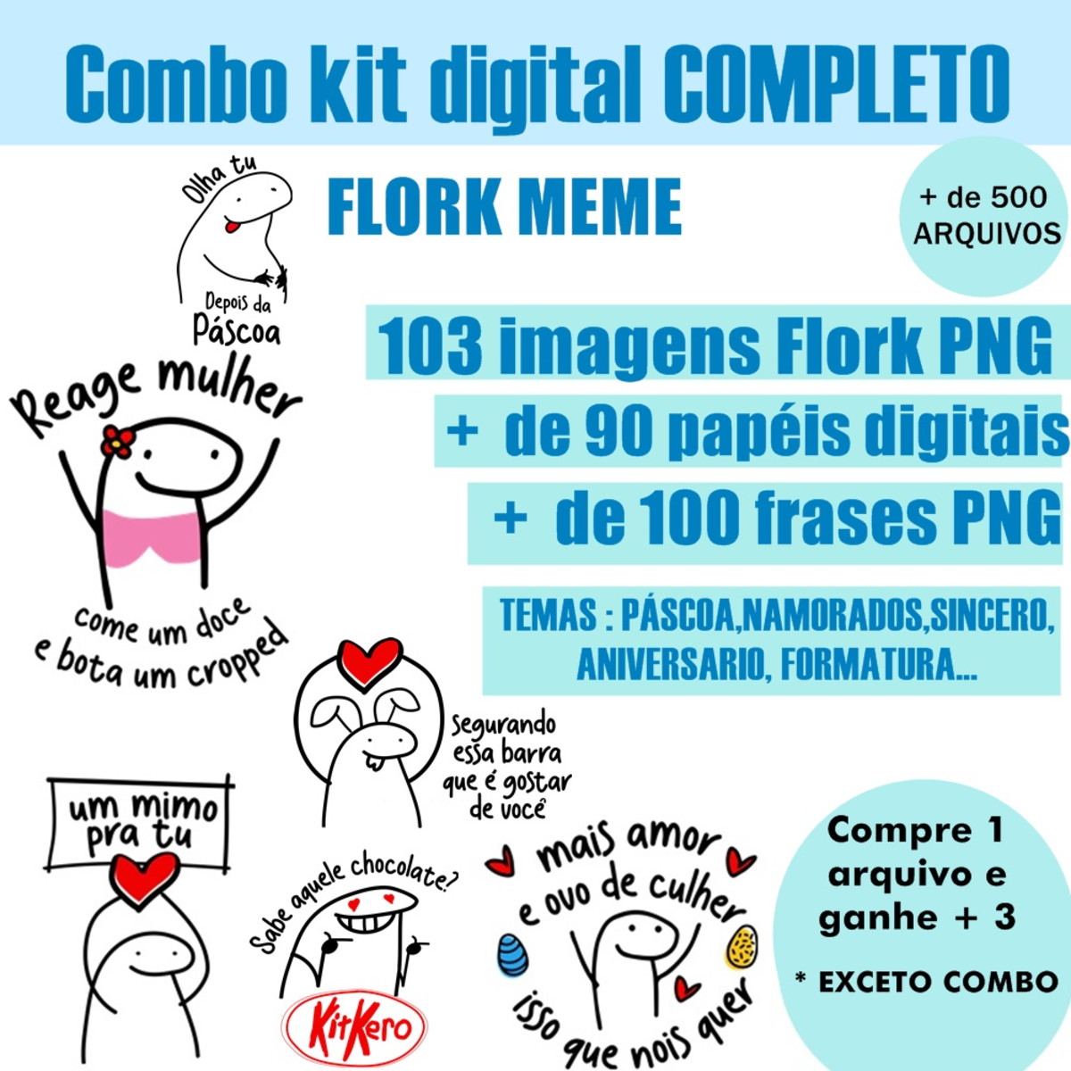 651- COMBO Kit Digital FLORK BENTO CAKE COMPLETO