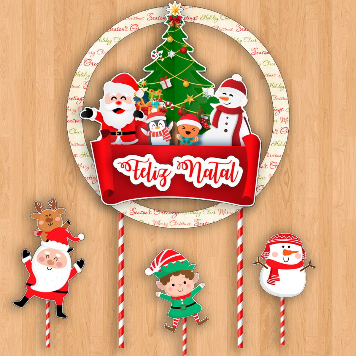 7007- Arquivo Corte Topo de Bolo Natal -studio e pdf