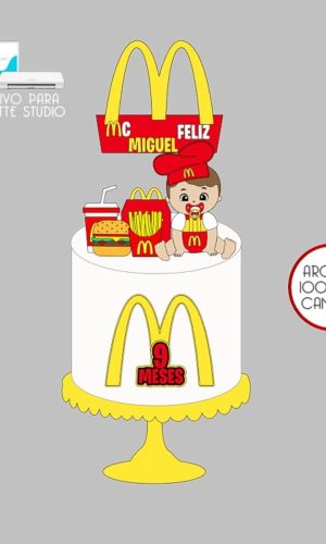 74 - Arquivo Topo de Bolo Mc Donalds Menino