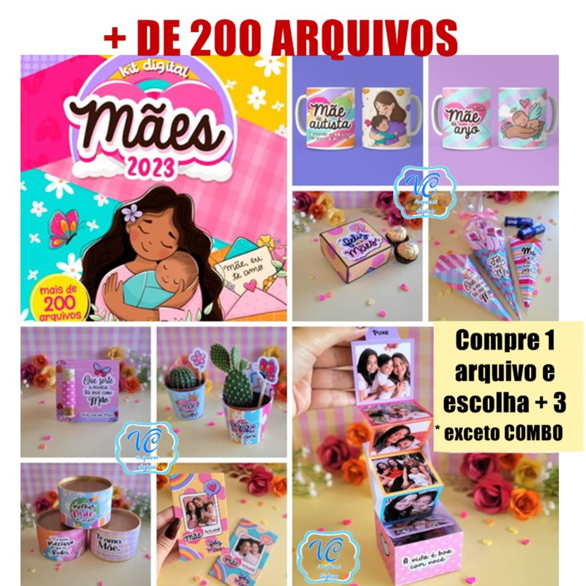 758- Combo Kit Digital Dia das Mães 2023 -mimos e Canecas