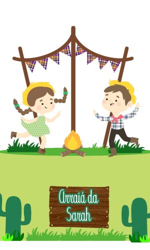 765 - Arquivo Digital Topo de Bolo Arraiá Meninos