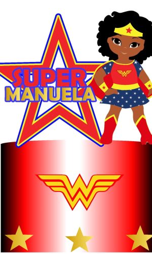 898 Arquivo Digital - Topo de Bolo Mulher Maravilha Estrela