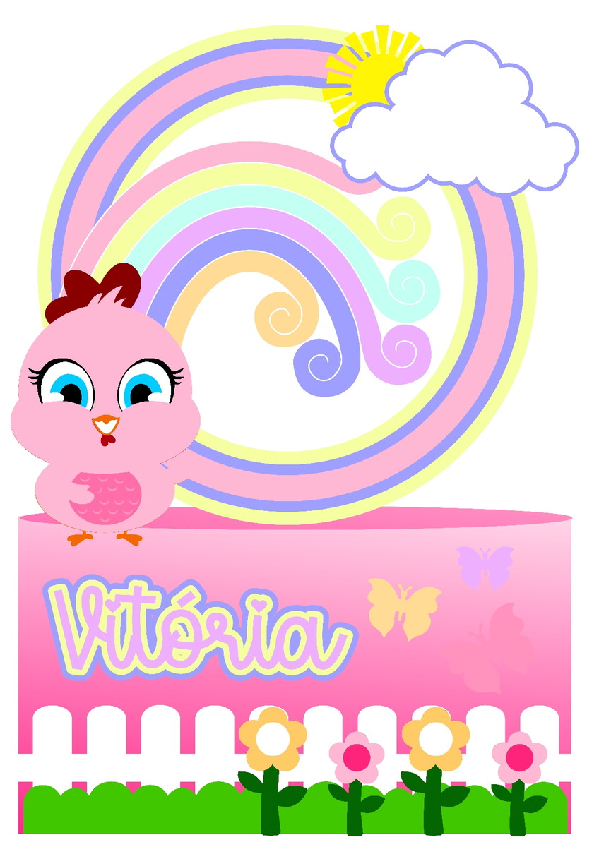 Topo de Bolo Galinha Pintadinha Cute - Arquivo Digital #996