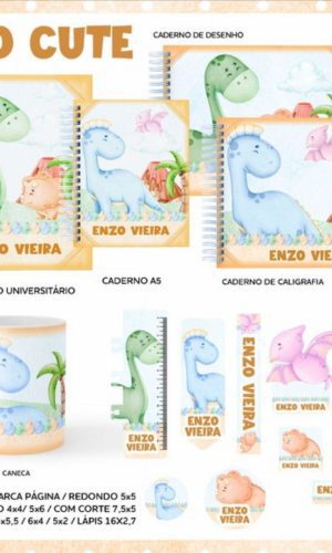 Arquivo Combo Volta as Aulas Dino Cute PDF PNG