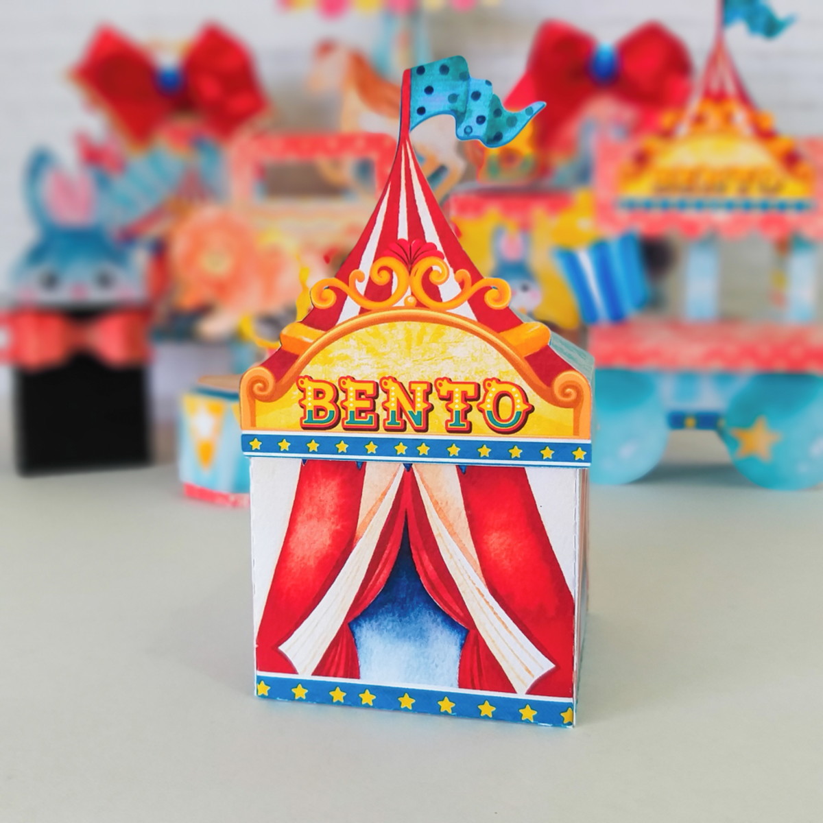 Arquivo Corte Kit Caixa Circo Menino Modelo Bento - Imagem 2