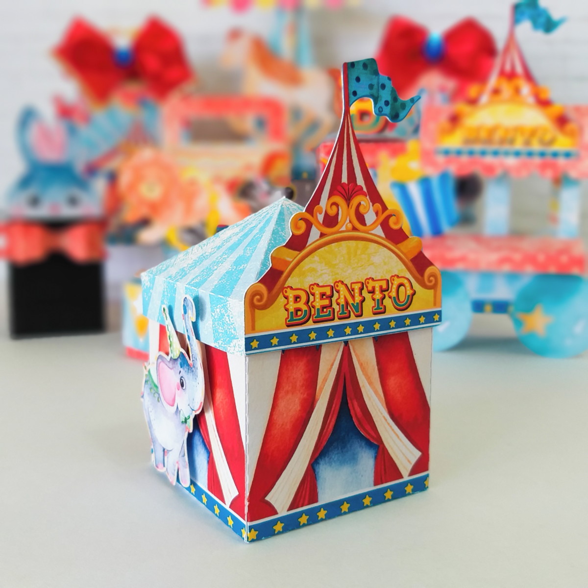 Arquivo Corte Kit Caixa Circo Menino Modelo Bento - Imagem 3
