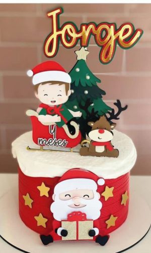 Arquivo Corte Silhouette Topo Bolo Natal Papai Noel Sentado
