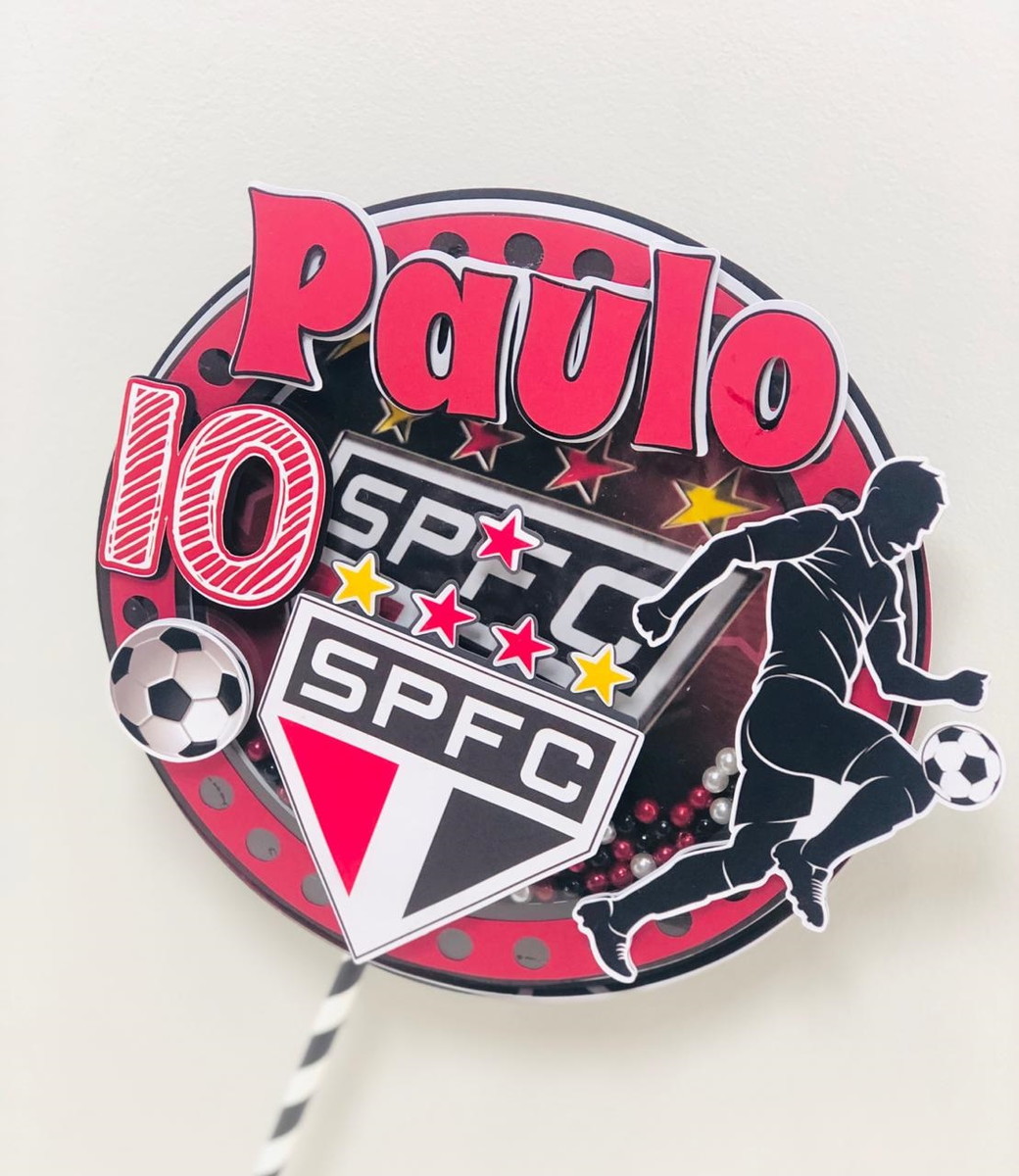 Arquivo Corte Topo Bolo Shaker Docinhos São Paulo Futebol - Imagem 3