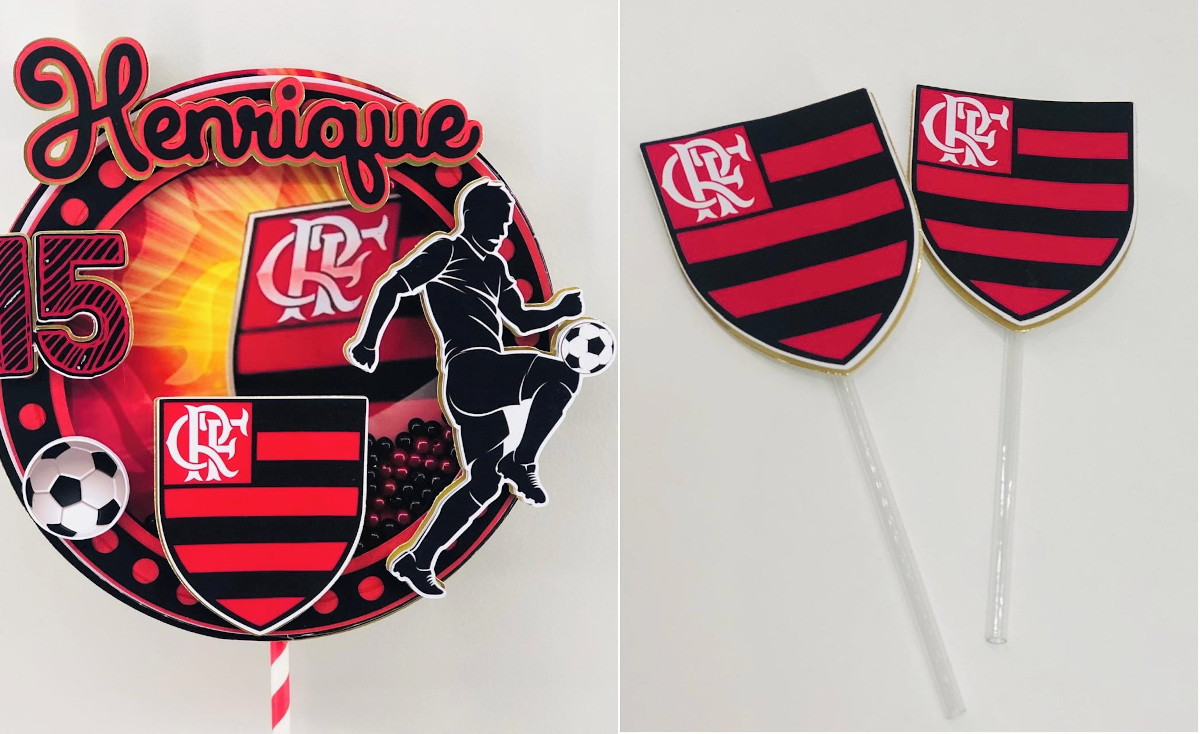 Arquivo Corte Topo Bolo Shaker e Docinhos Flamengo