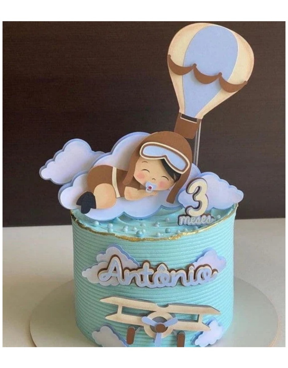 Arquivo Corte Topo de Bolo Aviador Baby