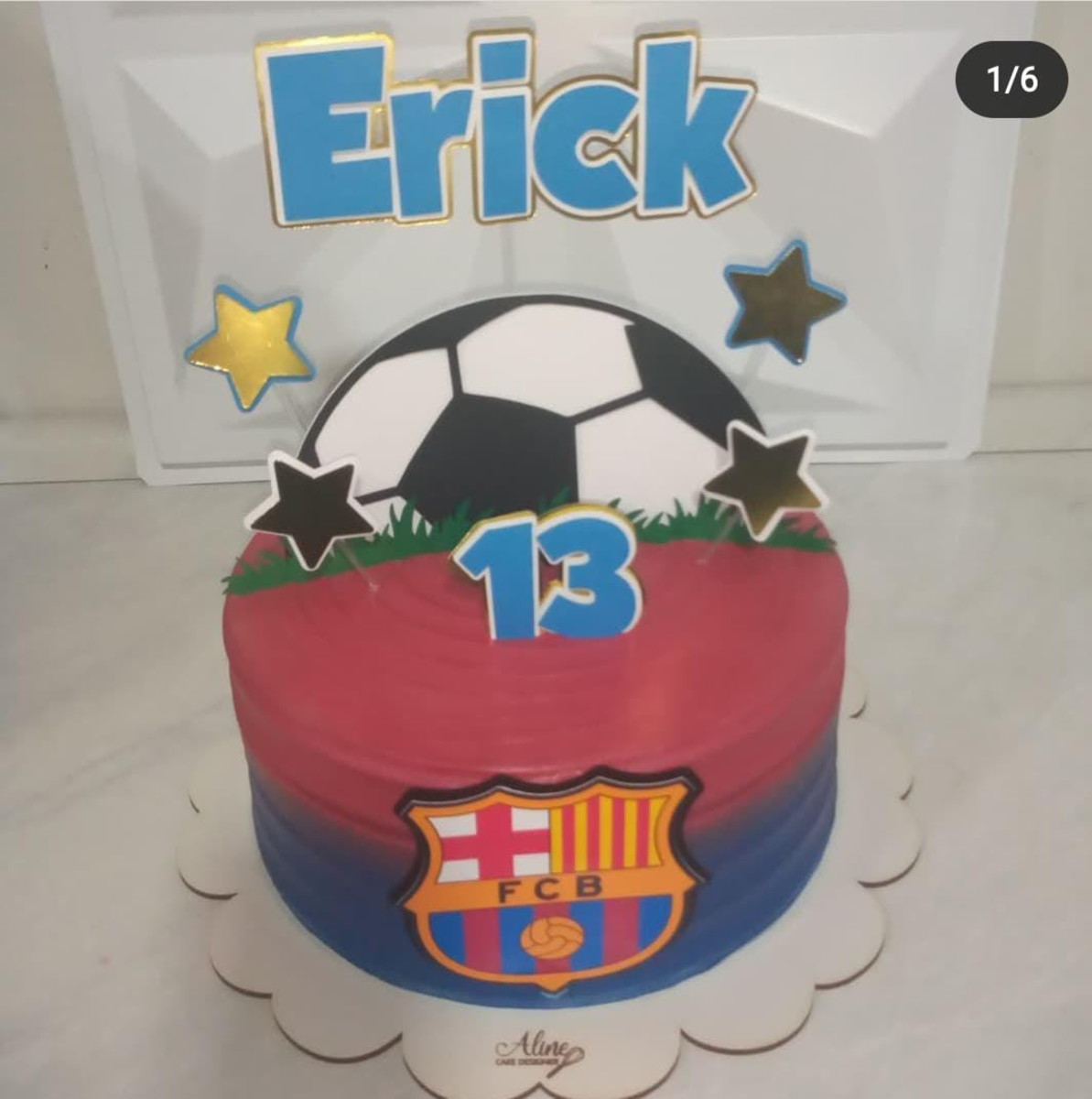 Arquivo Corte Topo De Bolo Barcelona Bola Camadas - Imagem 2